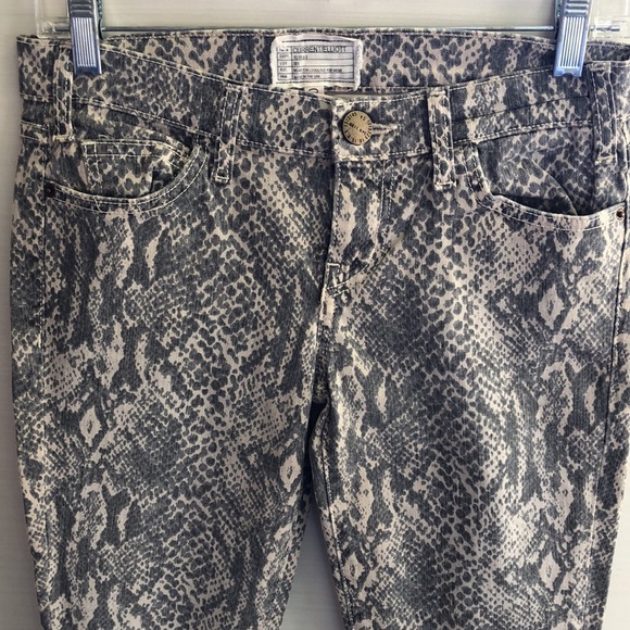 Current/Elliott Jeans Low Rise The Ankle Skinny Canvas Python Snake Print Sz 26‎ - Picture 8 of 16
